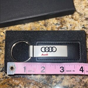 🆕 Audi Silver and Black leather Keyring